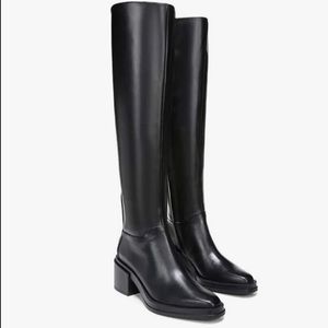Franco Sarto Dorica Womens Leather Over-The-Knee Boots Size 9 Wide Calf